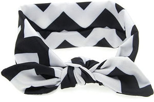 Black White Chevron Head Wrap