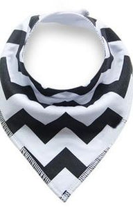 Black White Chevron Bandana Bib