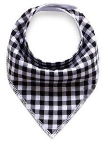 Black White Gingham Bandana Bib