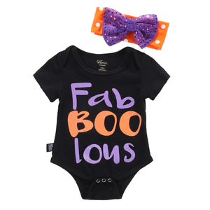 Fab BOO lous Onesie and Bow/Headband Set