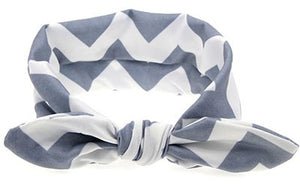 Gray-White Chevron Head Wrap