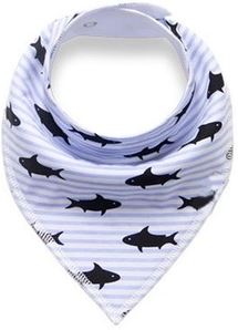 Light Blue Stripe Shark Bandana Bib