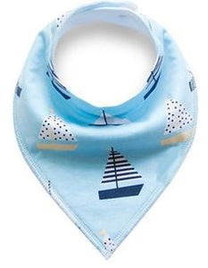 Light Blue w Sailboats Bandana Bib