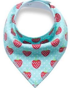 Light Blue w Strawberries Bandana Bib