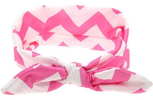 Light Pink-White Chevron Head Wrap