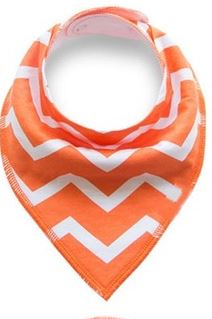 Orange White Chevron Bandana Bib