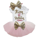 Birthday Tutu- 1st year Onesie, Tutu, & Bow Set