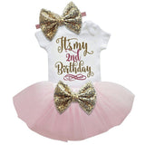 Birthday Tutu- 2nd year Onesie, Tutu, & Bow Set