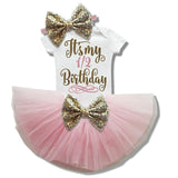 Birthday Tutu- 1/2 year, 6 month Onesie, Tutu, & Bow Set