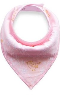 Pink w Gold Bird Bandana Bib