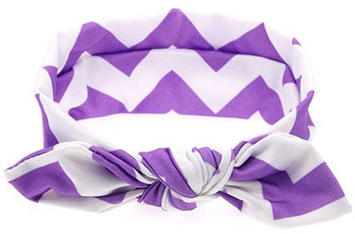 Purple-White Chevron Head Wrap