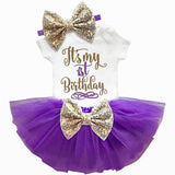 Birthday Tutu- 1st year Onesie, Tutu, & Bow Set