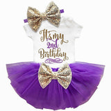 Birthday Tutu- 2nd year Onesie, Tutu, & Bow Set