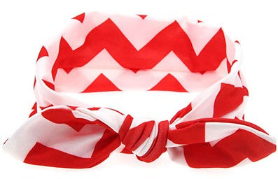 Red-White Chevron Head Wrap