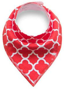 Red White Quatrefoil Bandana Bib