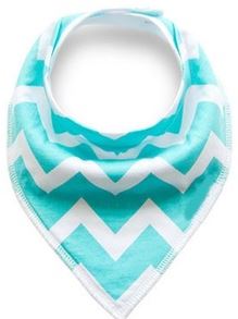 Teal White Chevron Bandana Bib