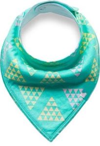 Teal Yellow Gray Triangles Bandana Bib