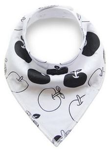 White Black Apples Bandana Bib