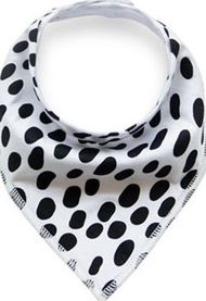 White Black Spotted Print Bandana Bib