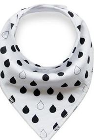 White Black Teardrops Bandana Bib