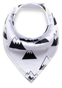 White w Black Mountains Bandana Bib