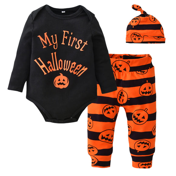 My First Halloween Onesie, Hat and Pants Set