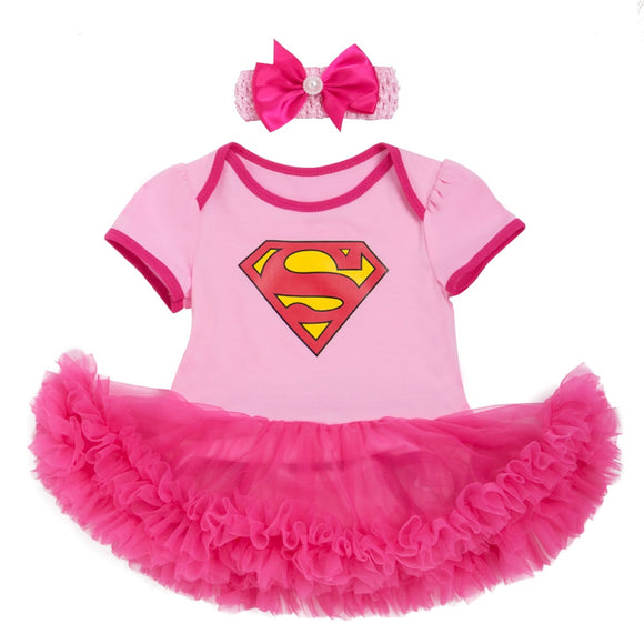 Superheroes Tutu & Matching Headband Set-Pink