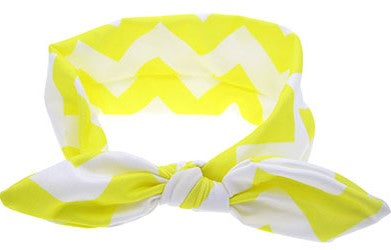 Yellow-White Chevron Head Wrap