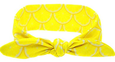 Yellow Lemons Head Wrap