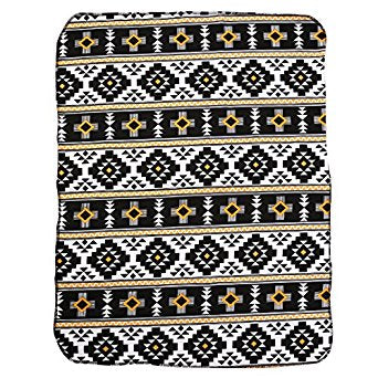 Swaddle Blanket-Black, Yellow and White Aztec Print