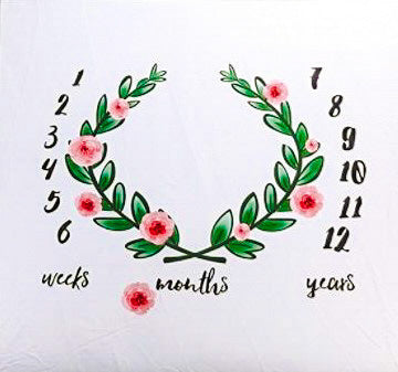 Photo Background Blanket-Floral Weeks Months Years