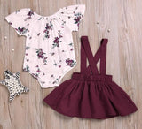 Floral Onesie & Overall Skirt