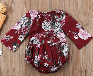 Maroon Floral Onesie