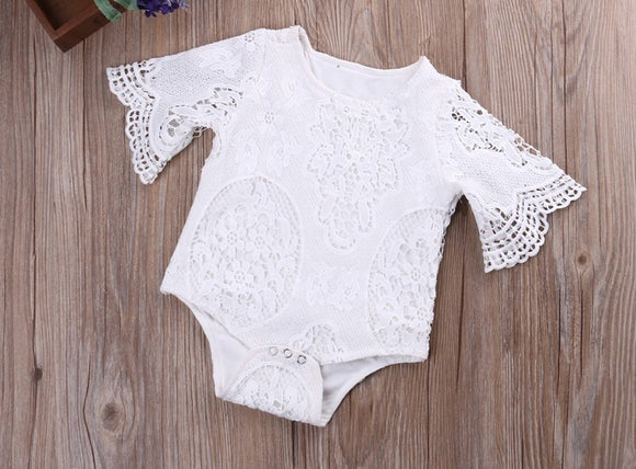 Detailed Crochet Lace Onesie