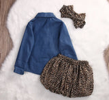 3 pc Denim Skirt Set