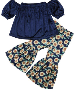 Blue Velvet Sunflower Outfit