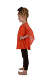 Orange Lace Bell-Sleeve Tunic