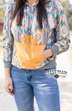 Mustard/Turquoise Aztec Hoodie