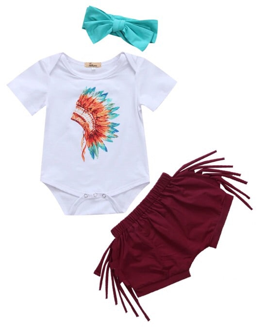 3pc Indian Headdress Outfit