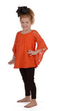 Orange Lace Bell-Sleeve Tunic